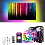 Alexa TV LED Backlights with Remote 3M, USB WiFi Smart LED Strip Lights Music Sync for 40-60in TV Colour Dimmable Lighting fo