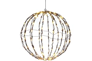 3D Faltbare beleuchtete Kugeln - Weihnachtskugeln für draußen,Weihnachtskugellicht für BAU, große Kugel zum Aufhängen, Eisenrahmen, Kugellicht für, Terrasse, Gartendekoration Shuangliao