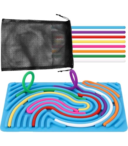 Planche Sensorielle En Silicone Double Face Wondora - 11 Cordes Colorées, Jouet Apaisant Pour TDAH, Autisme, Enfants