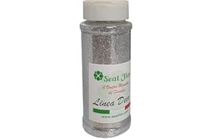 SEAT FLOR Glitter grana fine, glitter colorato in barattolo da 100 gr. ( 12 colori disponibili) (Argento)