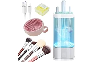 ‎IUHFSIFS IUHFSIFS Elektrischer Pinselreiniger für Make-up, 10-fache Reinigungskraft mit Motor-Upgrade, SGS-Zertifiziert, Leicht zu Bedienen (Weiß) - Makeup Brush Cleaner für Pinsel & Kosmetikwerkzeuge