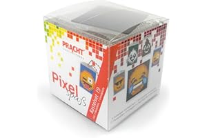 Pracht Creatives Hobby P90040-63501 Zestaw do rękodzieła Pixel Fun 19 na 4 breloki z medalionami, dla chłopców i dziewcząt, idealny jako mały prezent, torba, przyjęcie urodzinowe dla dzieci, kolorowy