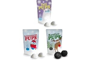 ‎LIEBESKUMMERPILLEN Liebeskummerpillen | Weihnachts-Pups-Set | Rentier-, Schneemann- und Yeti-Pupse zum Essen | Spaß-Geschenk zur Weihnachtszeit, für Adventskalender und zum Wichteln