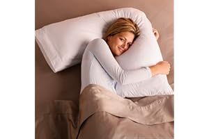 Adam Home V Pillow with Pillowcase Extra Filled Hollow Fiber for Neck Support, Orthopedic, Maternity Pregnancy & Nursing Super Soft & Comfortable V shaped Pillow with Pillowcase