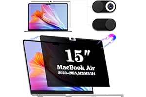 IPROKKO Film de Confidentialité Magnétique pour MacBook Air 15 Zoll 2023-2025 (M2 M3 M4), Amovible, Anti-éblouissement, Lumière Bleue, Mac, Ordinateur Portable, Filtre de Confidentialité