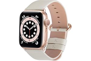 Fullmosa Skórzany pasek do zegarka Apple Watch 38 mm, 40 mm, 41 mm, 42 mm, 44 mm, 45 mm, kompatybilny z Apple Watch Series SE, 7, 6, 5, 4, 3, 2, 1