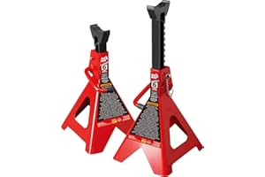 Torin BIG Red T46002A Support de Levage en Acier : Double Verrouillage, capacité de 6 tonnes, Rouge, 1 Paire