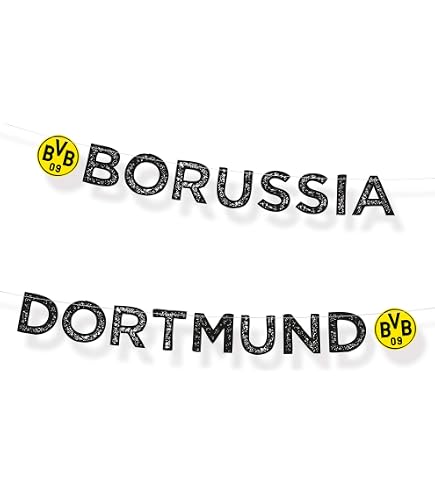 Guirlande Fanions BVB Borussia Dortmund - 4m X 19.5cm - Décoration Foot Et Fête