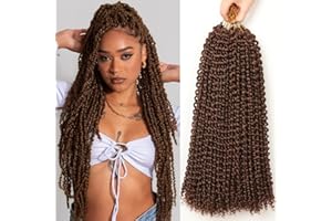 Passion Twist Hair, 7 paquetes de pelo de ganchillo con ondas de agua de 18 pulgadas para cabello largo y bohemio, trenzado de cabello YDDM Passion Twist Crochet Hair Extensiones de cabello sintético