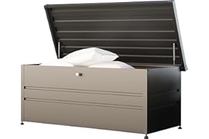 GFP PRIMEYARD® Cassapanca da giardino 182x84x72 cm baule da esterno metallo antracite impermeabile