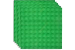 Lekebaby 6 Pack Classic Baseplates, 10"x10" Building Board Base Plates 100% Compatible with All Major Brands, For Kids Over Three Years Old,Green