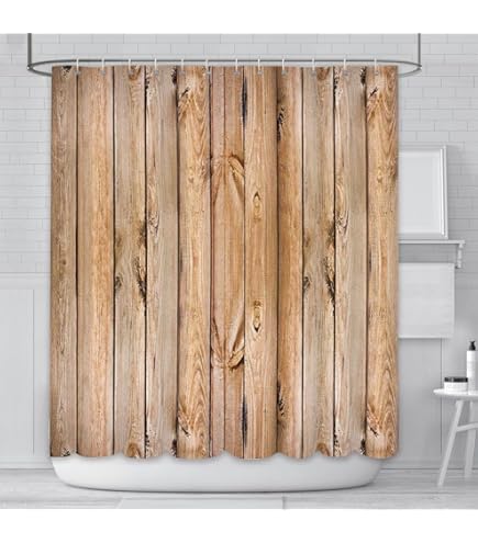 ABAKUHAUS Duschvorhang Toskana Steinhaus - 120x180cm Stoff Duschvorhang Set Mit Haken