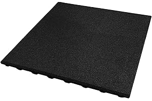 ‎HPFLOOR Fallschutzmatte| 50x50 cm | 25 mm Starke Sicherheitsmatte | Stoßdämpfende Gummimatte | rutschfest und Robust | Geeignet für Spielplätze, Outdoor-Fitness, Outdoor-Bereiche