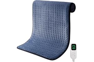 KDTI Manta Eléctrica, 40 x 80 CM Almohadilla Térmica Eléctrica para Espalda, Lumbar, Pierna, con Función de Apagado Automático y 6 Niveles de Temperatura, Lavable a Máquina Esterilla Electrica