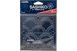 Sew Easy Plantilla Sashiko de 10 cm – Seigaiha (Waves) Quilting & Patchwork Regla para coser apliques, acrílico transparente antideslizante, instrucciones incluidas (idioma español no garantizado)