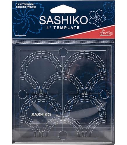 BENECREAT 4 Stencil Sashiko In Acrilico – Griglia Quadrata Per Ricamo E Trapuntatura – Spessore 3 Mm, Dimensione 119x119 Mm - 3