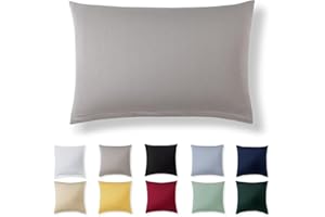 Alreya Taie Oreiller 40x60 Coton - Gris Clair - 100% Jersey Coton, Housse de Coussin 40x60 cm, Taies d'oreiller en Jersey avec Fermeture éclair 40 x 60 cm