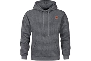 Furpazven Hoodie Herren Pullover Sweatshirt Farbblock Vlies Langarm Kapuzenpullover Sweatjacke mit Tasche