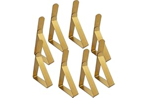 IME Tischdeckenklammern, 8 Stück, verstellbare Tischdeckenklammern, Edelstahl, Tischhalter, Metall-Tischdeckenklemme zur Befestigung von Tischdecke zu Hause, Abendessen, Picknick, Party, goldfarben
