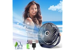 COOLNIGHT Ventilatore Portatile, 5 Velocità Ventilatore da Tavolo, Silenziosa 3600mAh Ventilatore USB,Schermo Led Mini Ventilatore Portatile,360° Rotante Ventilatore da Tavolo Ventilatore da Scrivania