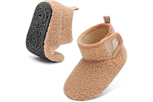 JOINFREE Baby Girls Boys House Shoes Baby Slippers with Non-Slip Rubber Sole Toddlers Cozy Home Booties