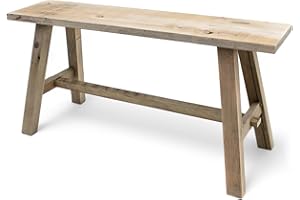 Spetebo Drewniana dekoracyjna ławeczka na kwiaty – 58 x 27 x 22 cm – drewniana ławka ogrodowa, stojak na rośliny, kwietnik