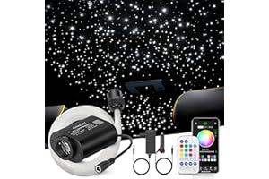 ‎SUNKENET SUNKENET 6W Twinkle Sternenhimmel Auto, 650pcs*0.75mm*3m Sternenhimmel Glasfaser RGBW Bluetooth-APP/Fernbedienung Led Glasfaser Licht für Auto/Decke/Theater