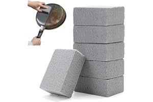 Defresit 6Pcs Grill Cleaning Brick Block, Cleaning Pumice Stones Magic Stone, BBQ Cleaning Tool, Resuable Brick Cleaner for Barbeque Griddle/Flat Top Grill/Racks (Grey)