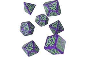 Q WORKSHOP Pathfinder Goblin Purple & Green Dice Set (7)