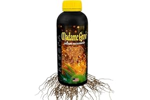 MADAME GROW Enraizante y Potenciador de Crecimiento – Acción 2 en 1 - Fertilizante o Abono Líquido Orgánico - Plantas Fuertes y Sanas – Raíces Blancas – Hojas Verdes – Vigor en tú Planta (1 L)