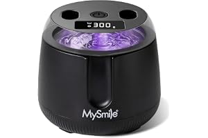 MySmile MS208 Ultraljudstvätt för Bettskenor med UV och Digital Timer | 42–48 kHz, 4 UV, 4 Lägen, 200 ml, Visningsfönster, Portabel, Tyst, Tandproteser, Bettskydd, Aligner