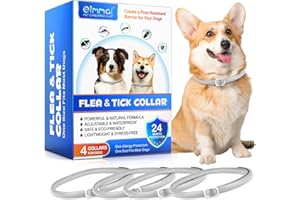 QLIGES Collare Antiparassitario Per Cani-24Mesi di Protezione Collare Antipulci Cane Antiparassitario Cani Regolabile Impermeabile Collare Antipulci per Tutti i Cani -4 pcs)