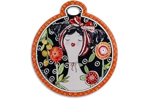 Egan Sottopentola Collezione Le pupazze. Oggetto Realizzato in Ceramica Smaltata di Colore Nero. Dimensione: 16x18 cm. La referenza è PU25T/N