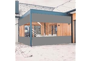 Ezcasch 2.5x3m Bâche Transparente Imperméable avec Œillets, 0.45mm Bache de Protection Exterieur, 450g/m² Bache Etanche au Vent Pluie pour Pergola, Terrasse (Hauteur x Largeur, Gris)