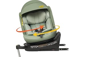 Jovikids i - Size Seggiolino Auto 0-36 Kg, 360° Girevole Seggiolino Auto con Isofix e Gambe di Supporto 40-150cm dalla Nascita a Circa 12 anni