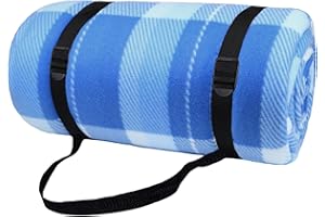 DXRPO Coperta Picnic 200x200 cm, Stuoia Mare Impermeabile Inferiore, Coperta Picnic All'aperto per Picnic e Feste in Campeggio, Coperta Picnic Con Tracolla e Borsa Lavabile(Plaid Blu)
