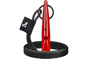 bluzelle Recall 5800 Professional Dog Whistle with Strap for Dog Training, Whistle Made of BPA-Free Plastic, Adjustable Polyester Neck Strap, Standardised Frequency 5800 Hz, Dog Recall, Colour: Red