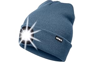 ATNKE LED Luminoso Gorro Sombrero, USB Recargable 4 LED Gorras para Correr Super Brillante Impermeable Luz Invierno Cálido Regalos para Hombre y Mujer