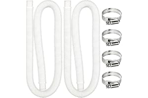 AUEJACKY - Manguera de repuesto para piscina, con 4 bridas de metal, manguera de repuesto de piscina, manguera de filtro de piscina para piscinas sobre suelo