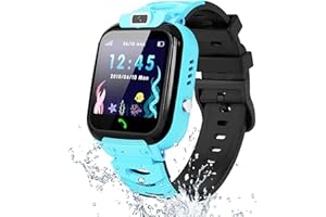 RUOPOEM Reloj Inteligente Niño, Reloj GPS Niños Localizador y Llamadas IP68 Impermeable SOS Voz Chat Cámara Juegos Despertador, Smartwatch Niños Regalos para Niños Niñas Estudiantes 3-14 Años