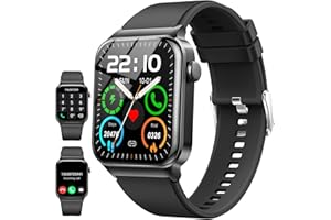 DONERTON Reloj inteligente para hombre y mujer, 1,85 pulgadas, HD, Bluetooth, efectuación/respuesta de llamadas, 110 + reloj inteligente deportivo con pulsómetro, podómetro, SpO2/sueño, impermeable IP68