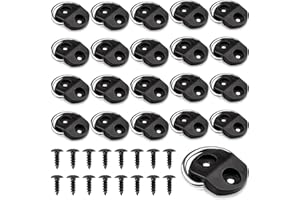 Kdtoll 20 Piezas Anillos de Amarre con Tornillos, Anillo de Anclaje D de Acero Inoxidable, Argollas de Amarre Negro Furgoneta, Anclaje de Amarre de Anillo D para Remolques, Barcos, Camiones