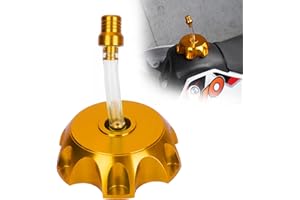 JIAYAN Dirt Bike Fuel Cap CNC Billet Gas Tank with Anti-Leak Vent Tube for 50cc 70cc 90cc 110cc Taotao RFZ SSR Coolster Moto 125cc 140cc 150cc Pit Bike Motorcycle-Gold
