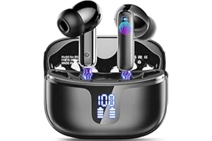 RENIMER Bluetooth Kopfhörer, Kopfhörer Kabellos Bluetooth 5.3 mit 4 ENC Mic, In Ear Kopfhörer Bluetooth 40H Tiefer Bass, 2024 Kabellose Kopfhörer Noise Cancelling Earbuds IP7 Wasserdicht Ohrhörer LED Anzeige