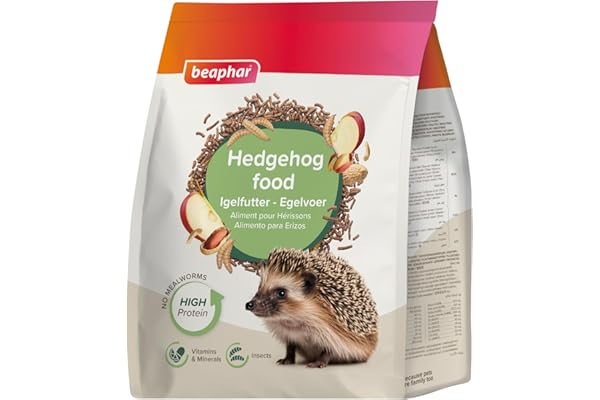 BEAPHAR – Aliment pour Hérissons – Haute teneur en protéines – Riche en vitamines et minéraux – Aux Insectes (Mouche Soldat Noire) – Pas de vers de Farine – Répond aux Besoins des hérissons – 1 kg