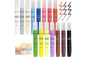 ePicsoa 15 Stück Kerzenstifte, 15 Farben 10ml Wachsstifte für Kerzen, Candle Pen Kerzenfarbe Kerzenpen, Kerzen Bemalen Set Ideal zum Anmalen, Verzieren & Personalisieren