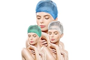 AQASKIN - Disposable Headphones [200 Pack] TNT Plissé - Quantity Discounts - Headwear and Hair - For Cosmetic Centers, SPA, Medical Centres, Restaurants, Cleaning - Color White, Green, Blue