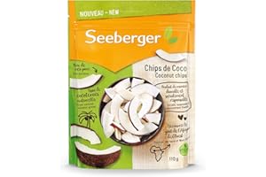 Seeberger Chips de coco : Lamelles de coco d’Afrique de l’Ouest croquantes - savoureuses et arômatiques - production sociale et durable - naturelles - non sucrées, vegan (1 x 110 g)