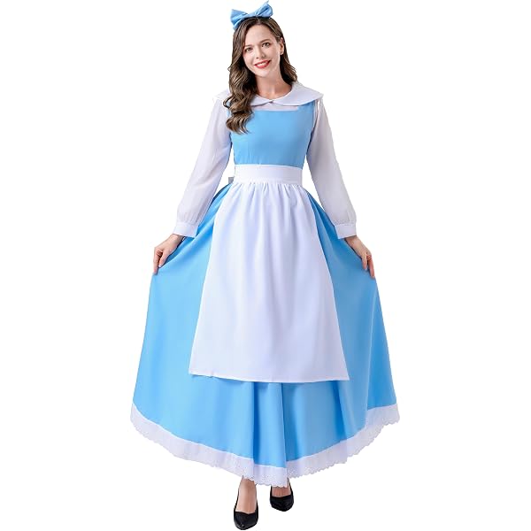 Spirit Halloween Disney Princess Adult Belle Blue Dress Costume - XL |  Officially Licensed | Beauty and the Beast | TV and Movies Costume |  Cosplay Costume | Group Costume : Amazon.co.uk: Fashion