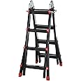HOMCOM 4M Aluminium Duo Ladder Telescopic Herringbone Changeable Multi-Purpose w/Non-Slip Steps Climbing DIY Platform Portable Workshop House Garden